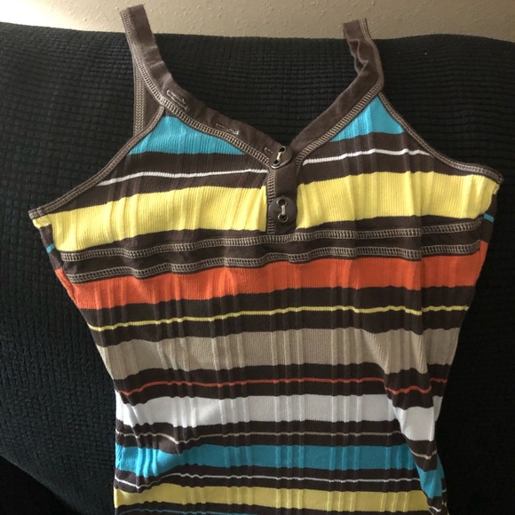Roxy Tops - Multi colored striped tank. Roxy Tops - Multi colored striped tank.